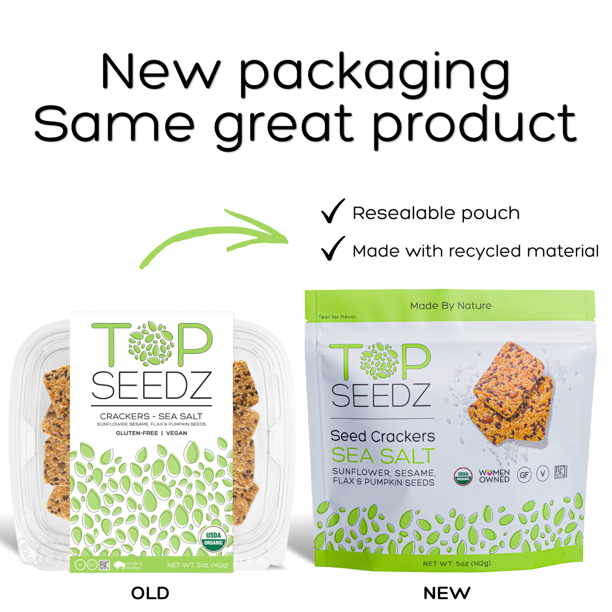 Top Seedz - Sea Salt Crackers - 5oz -