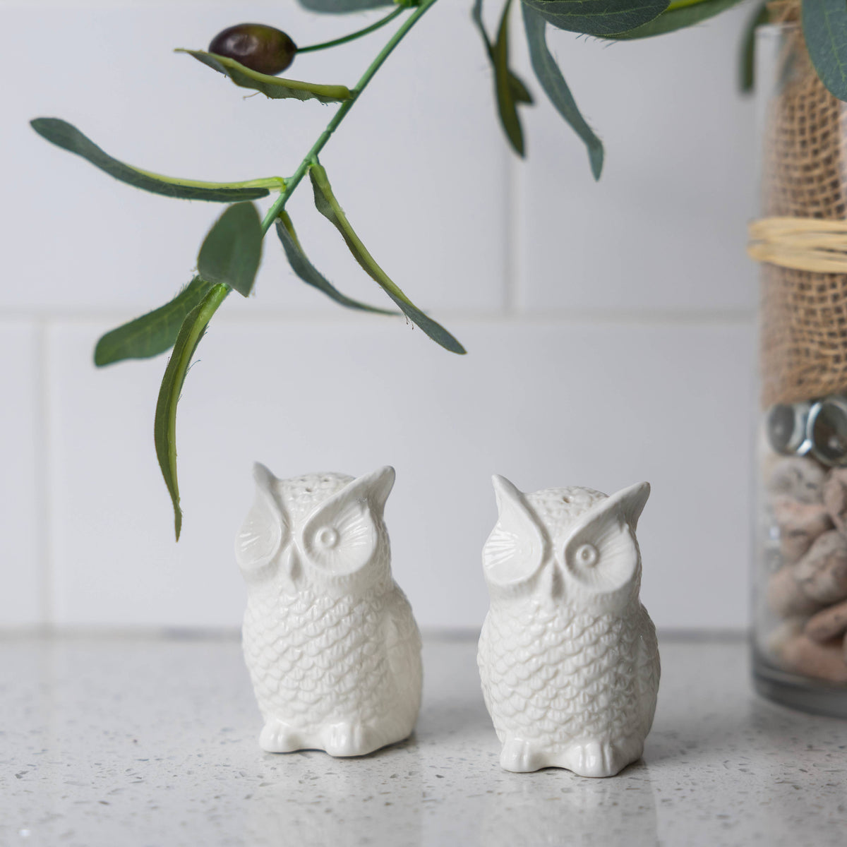 Fox Run Brands - Fox Run Mini Ceramic Owl Salt and Pepper Shakers, Set of 2