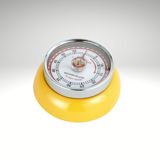 "Retro" Kitchen Timer, Yellow, 2.75” x 1.25"
