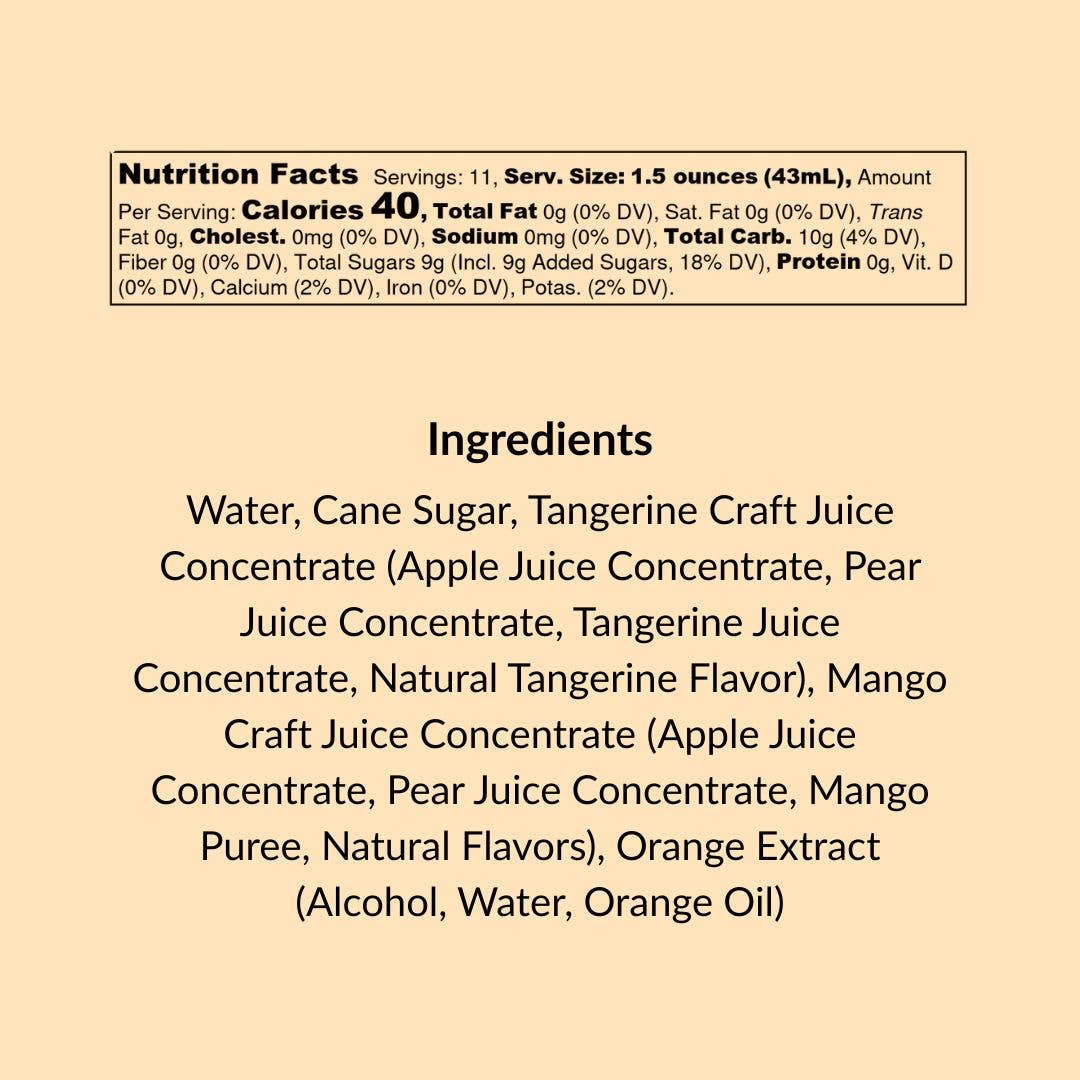Wood Stove Kitchen - Mimosa Mixer w/ Tangerine & Mango for Cocktails and Mocktails, 16 fl oz