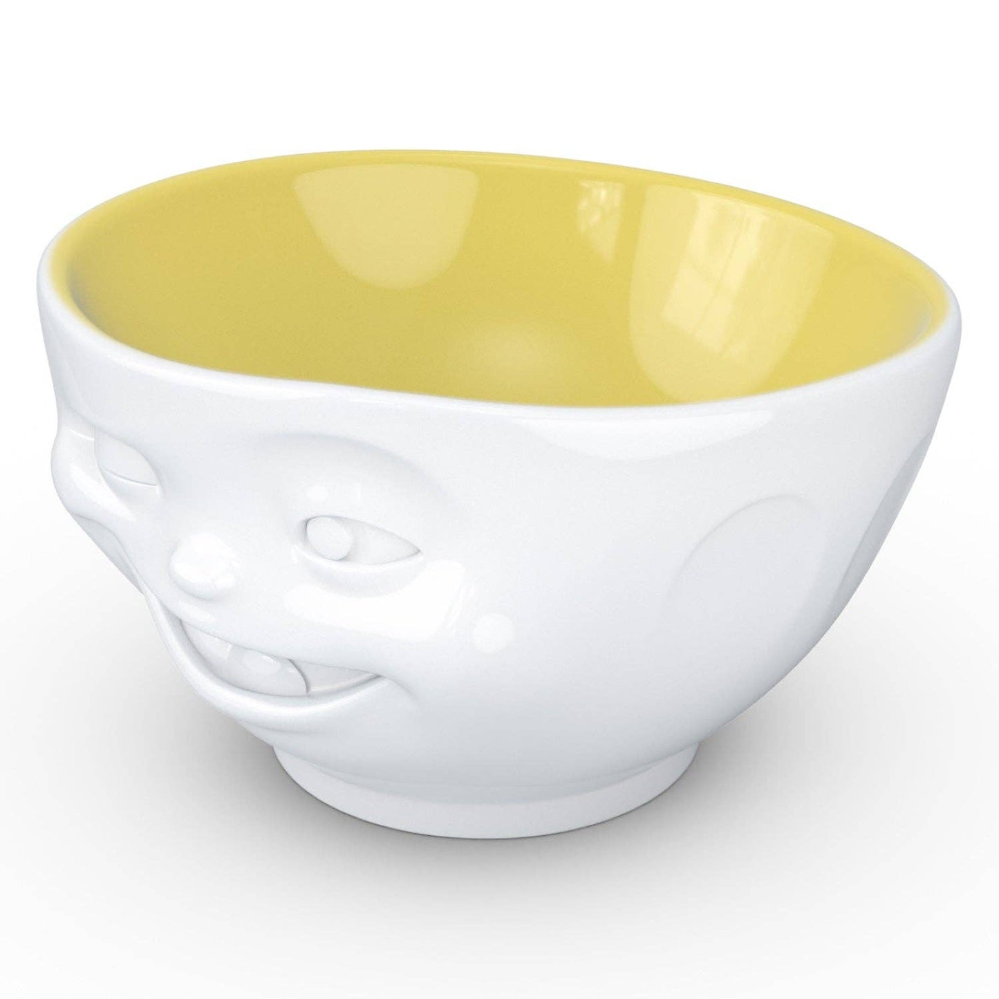 16 Oz. Bowl, Winking Face, Saffron Color Inside