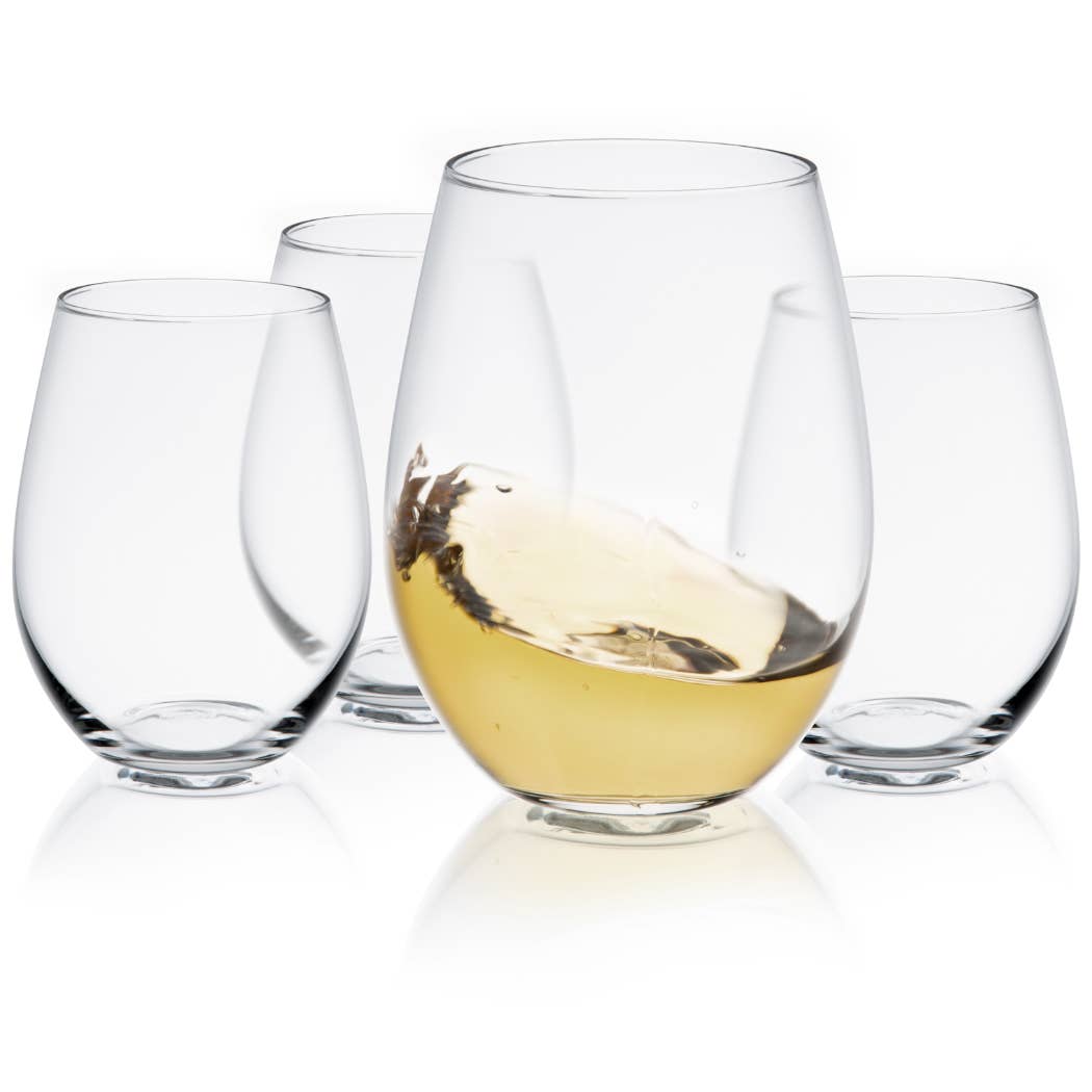 JoyJolt - Spirits Stemless White or Red Wine Glasses - Set of 2