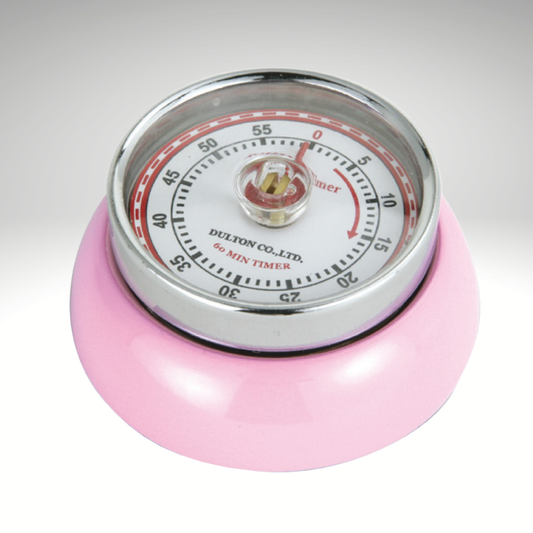 Frieling USA - "Retro" Kitchen Timer, Pink, 2.75” x 1.25"