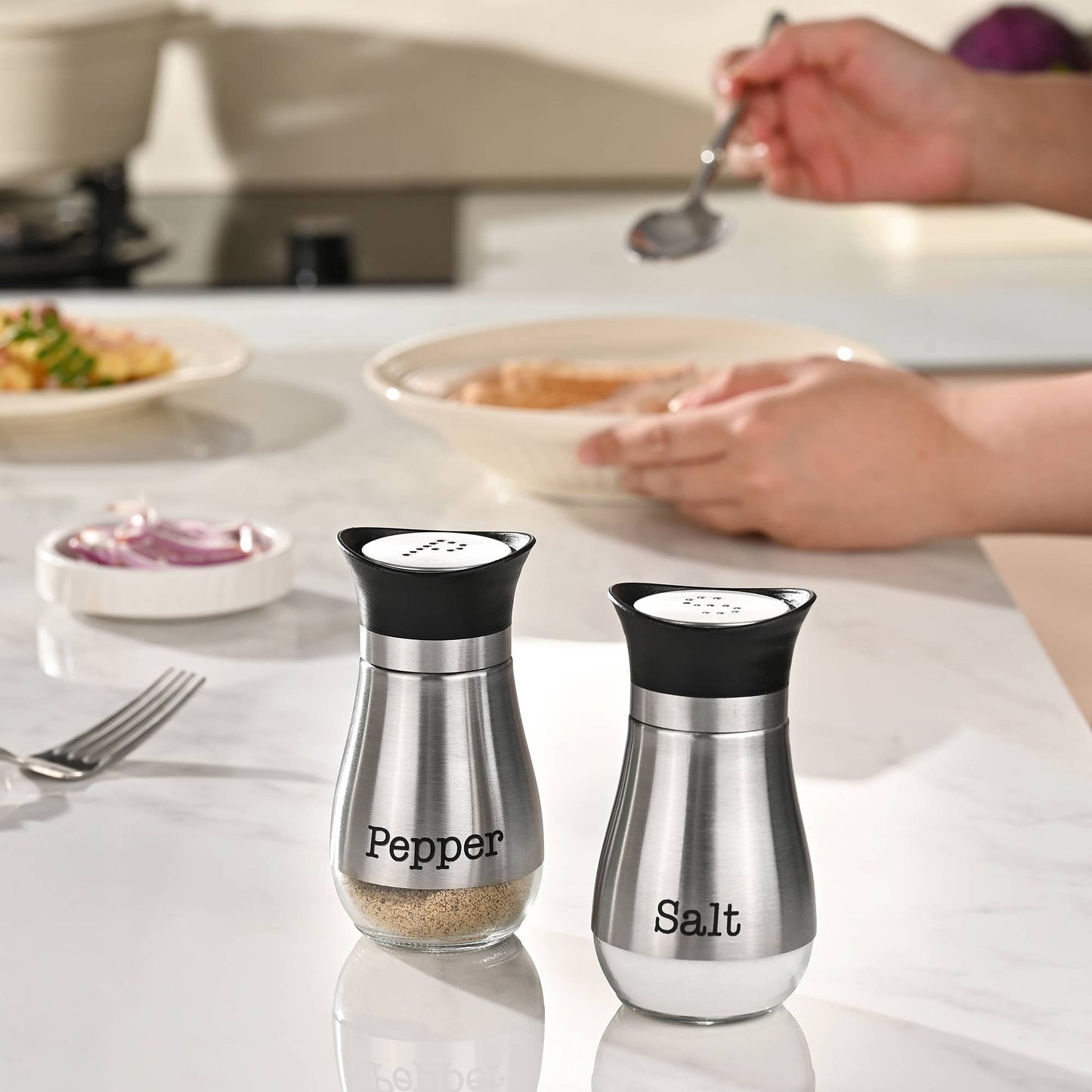 Fox Run Brands - Fox Run Modern Salt and Pepper Shakers, Set of 2, 4 Ounce