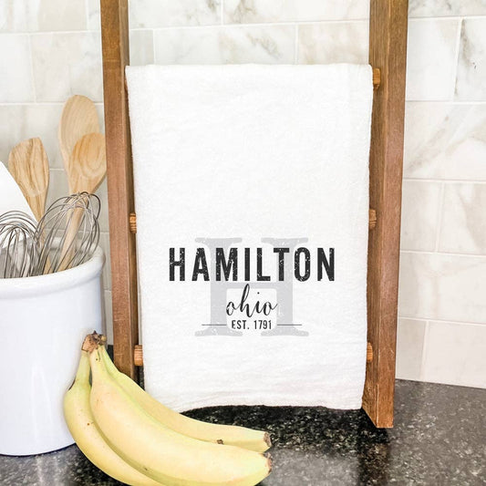 Lewisburg WV w/ Initial - Custom Cotton Tea Towel
