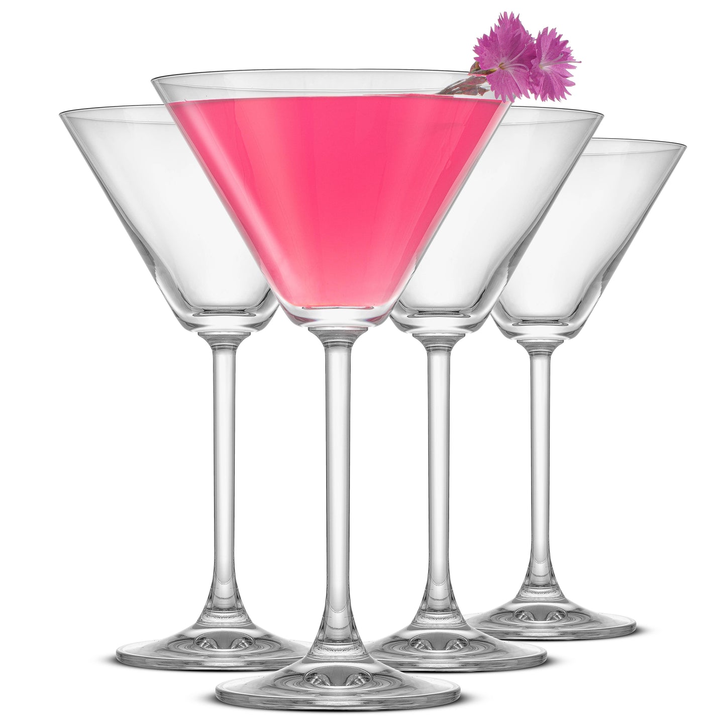 JoyJolt - Olivia Stemmed Crystal Martini Glasses-Set of 2