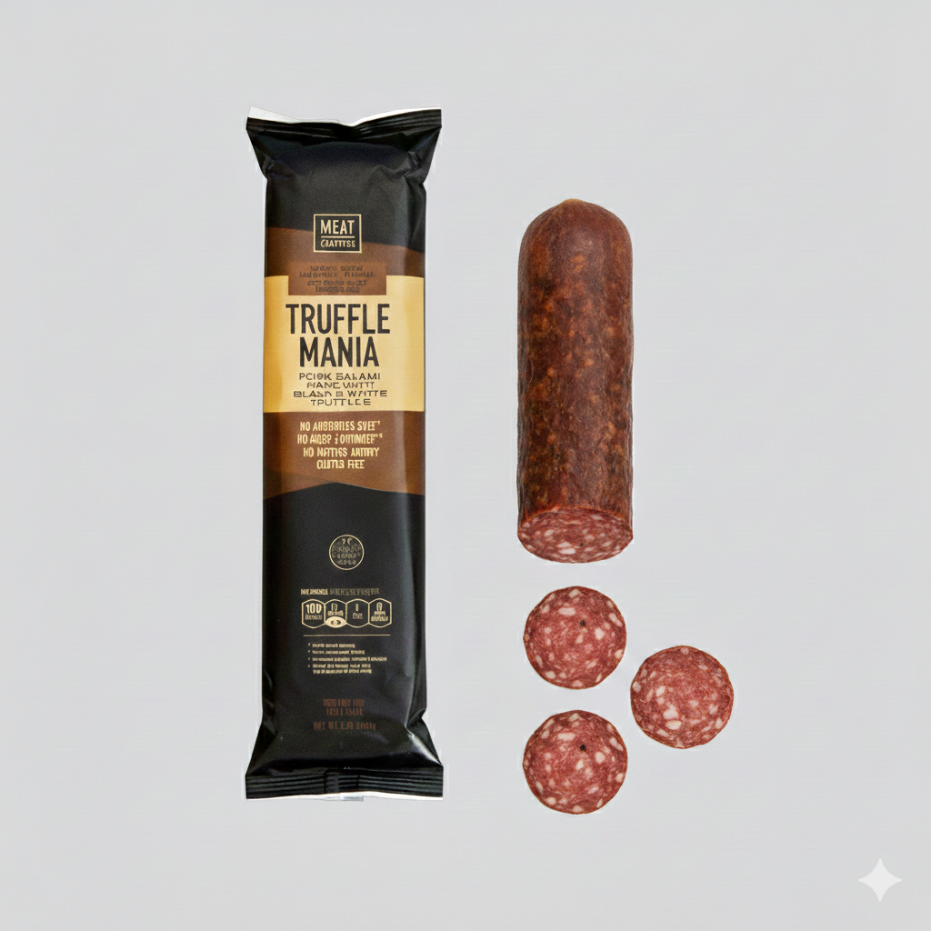 MeatCrafters Inc. - Pork Truffle Mania™ Salami, Black & White Truffle, 5oz x12