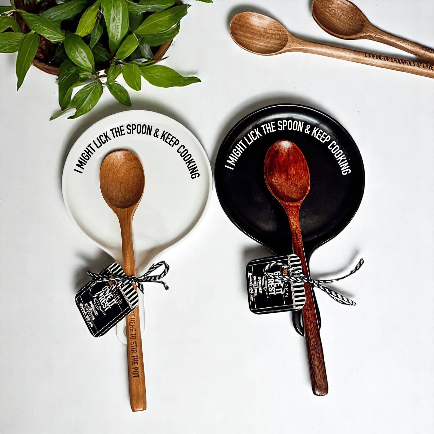 Lick The Spoon | Spoon Rest + Wooden Spoon Gift Set