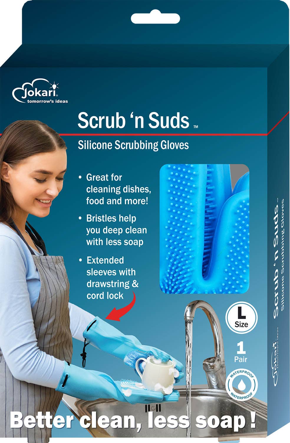 Jokari - Scrub 'n Suds™ • Silicone Scrubbing Gloves
