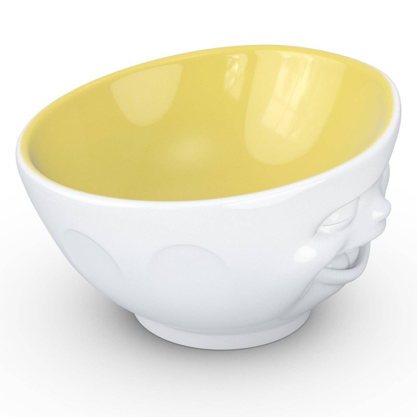 16 Oz. Bowl, Winking Face, Saffron Color Inside