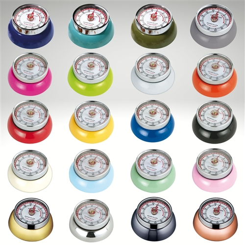 "Retro" Kitchen Timer, Cream, 2.75” x 1.25"