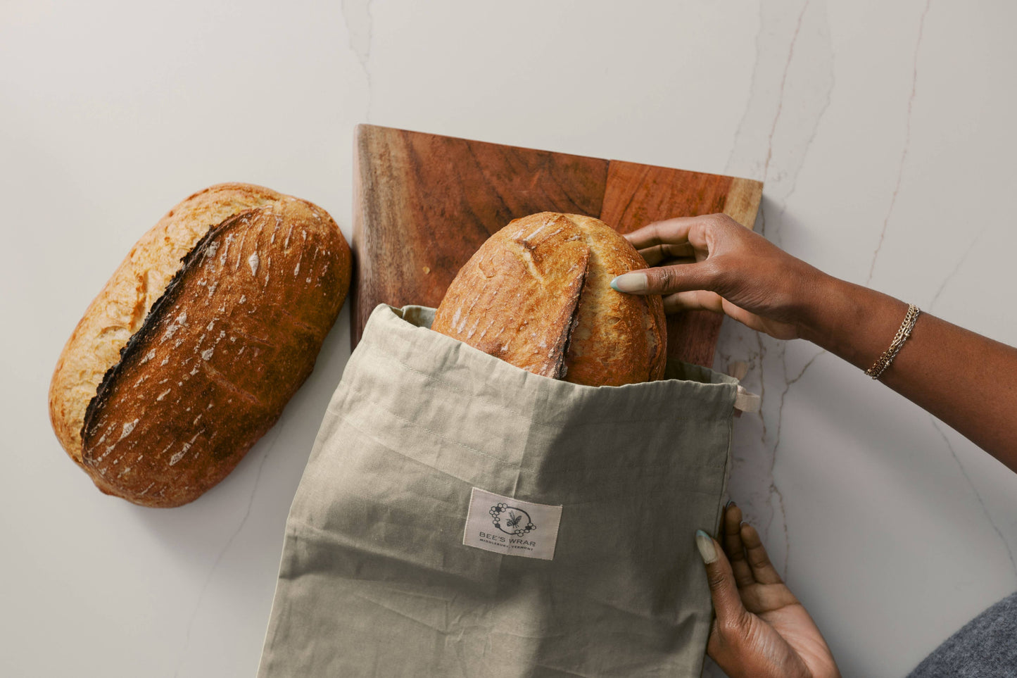 Bee's Wrap - Bees Wrap Reusable Beeswax Lined Artisan Bread Bag - Natural