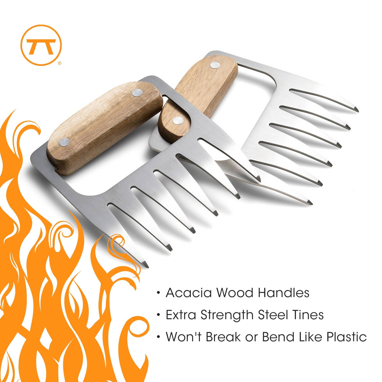 Fox Run Brands - Outset Stainless Steel Meat Shredding Bear Claws,4.4" x 4.2"