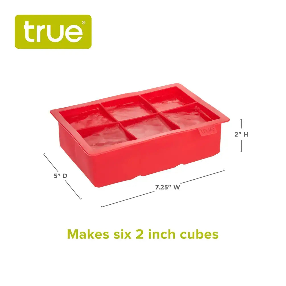 Colossal Silicone 2" Ice Cube Tray - Gray or Red