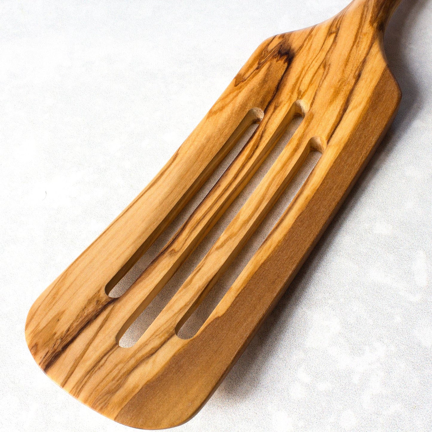 Totally Bamboo - Rock & Branch® Olive Wood Slotted Spurtle, Safe for Nonstick