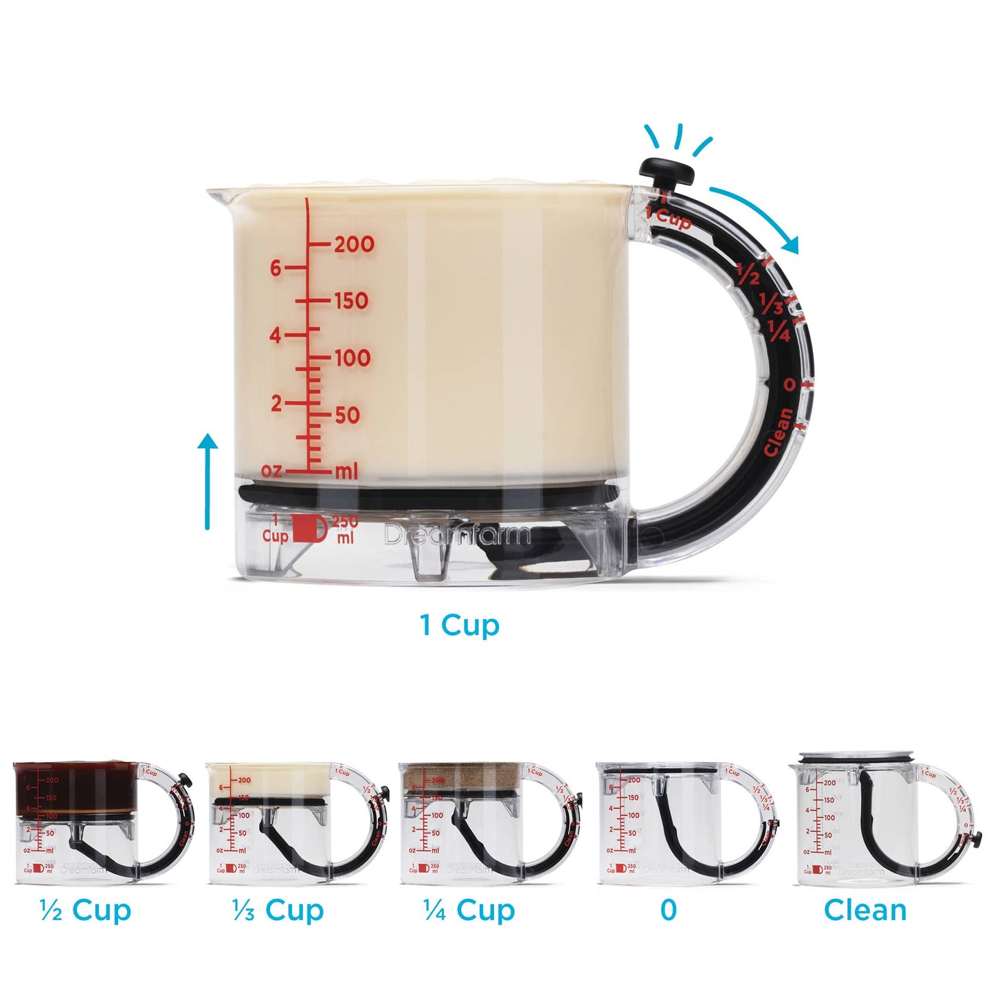 Dreamfarm - Upcup® - 4-in-1 Adjustable Measuring Cup