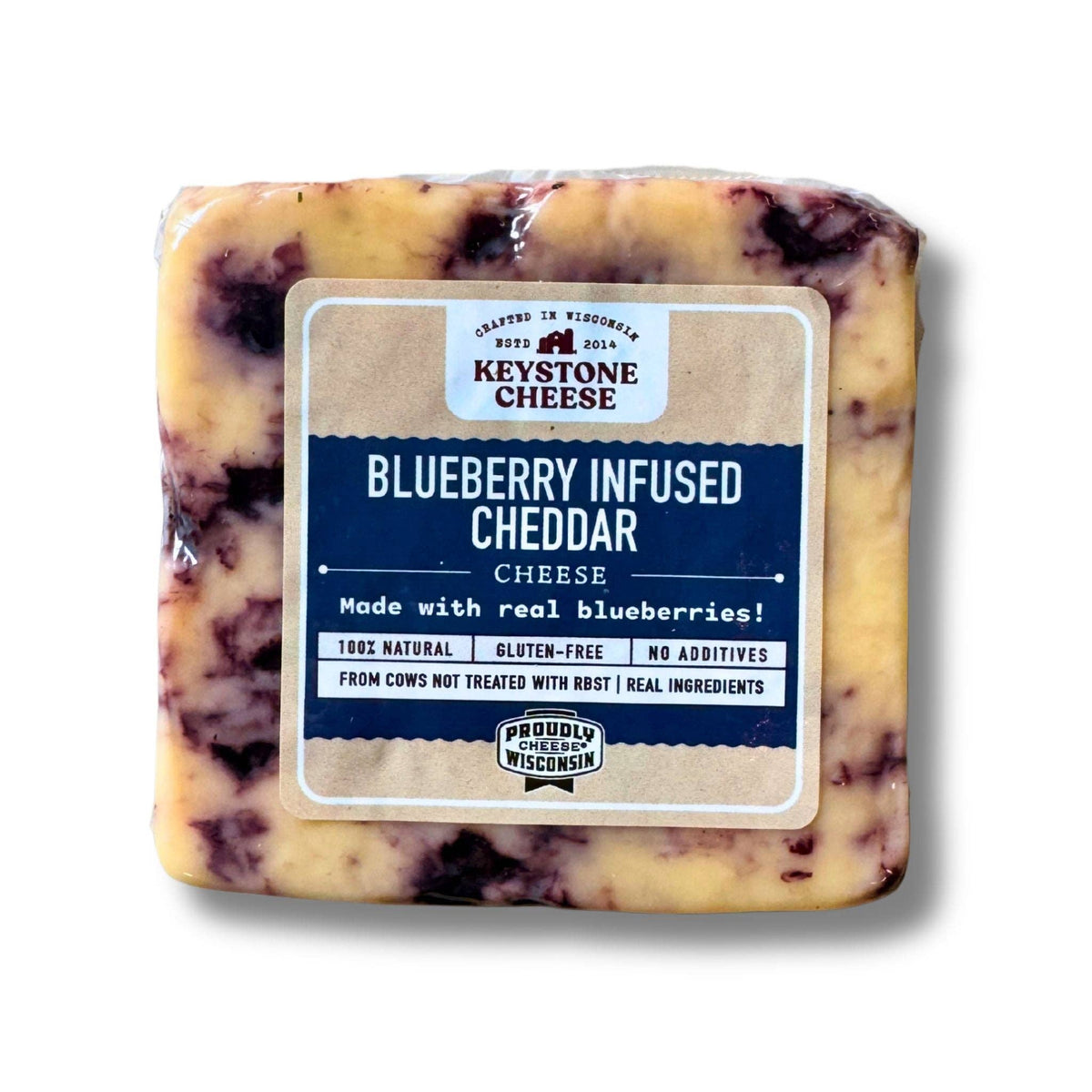 Keystone Cheese - Blueberry Infused Cheddar: 7oz.