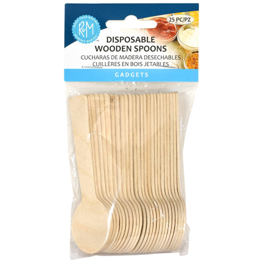Disposable Wood Spoon 25 Pack
