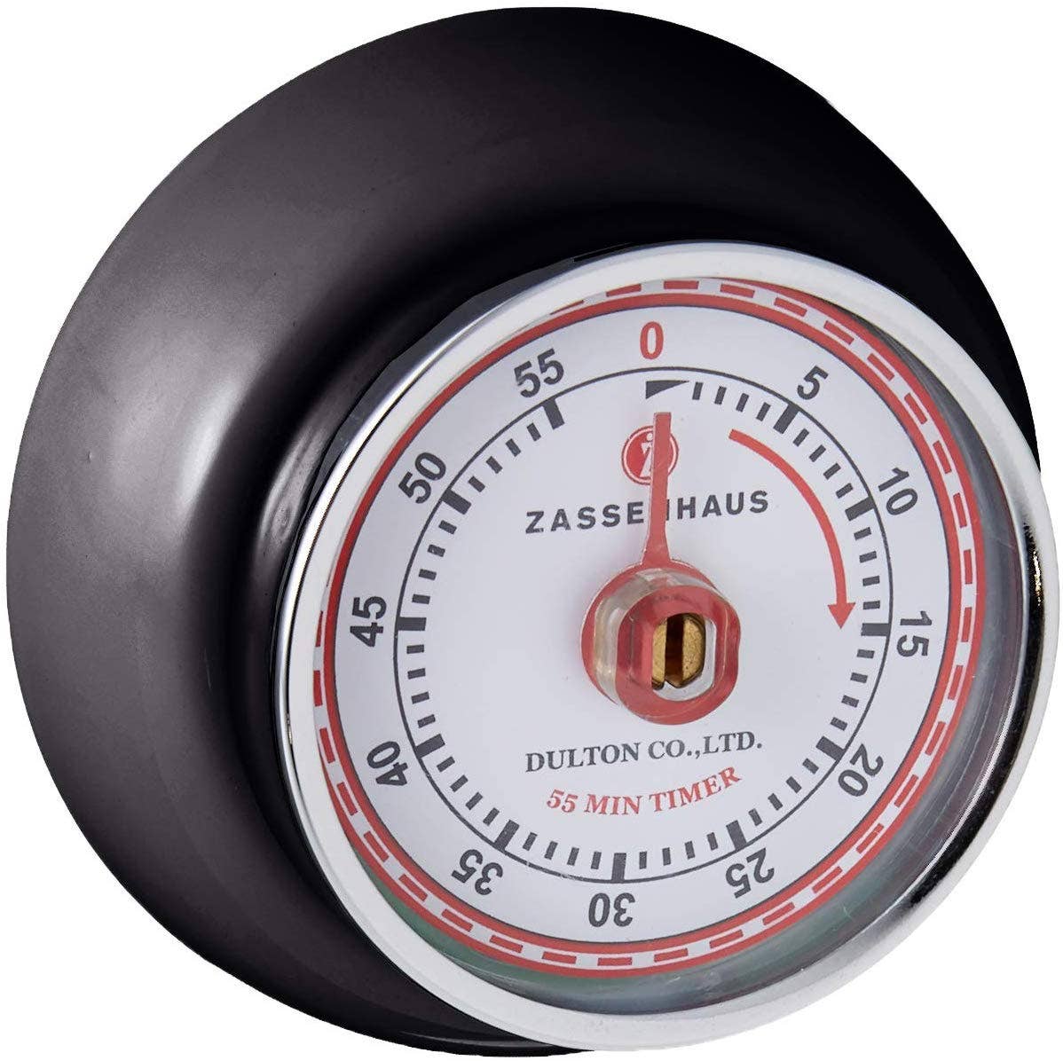 "Retro" Kitchen Timer, Black, 2.75” x 1.25"