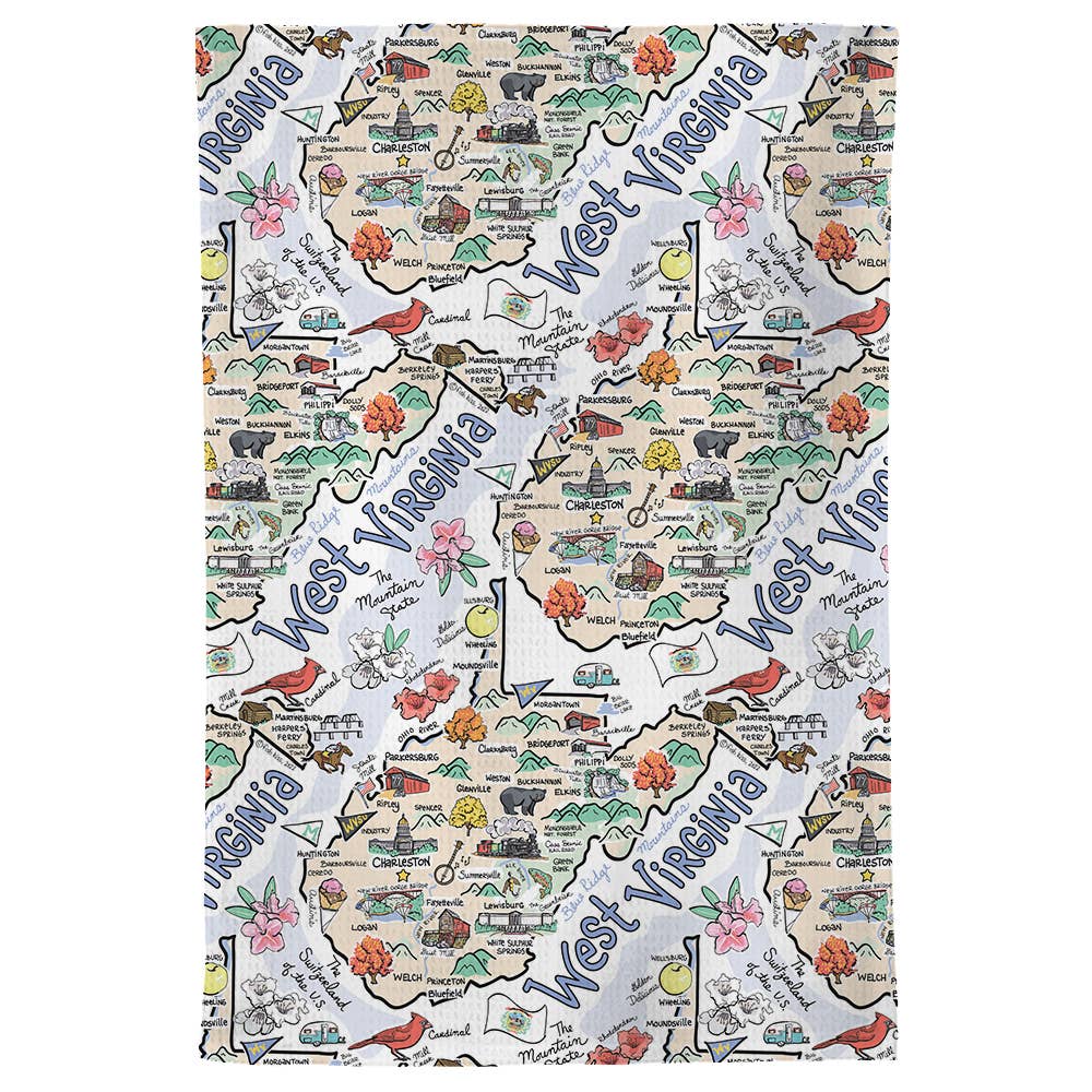 Fishkiss West Virginia Tea Towel