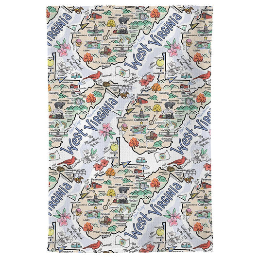 Fishkiss West Virginia Tea Towel