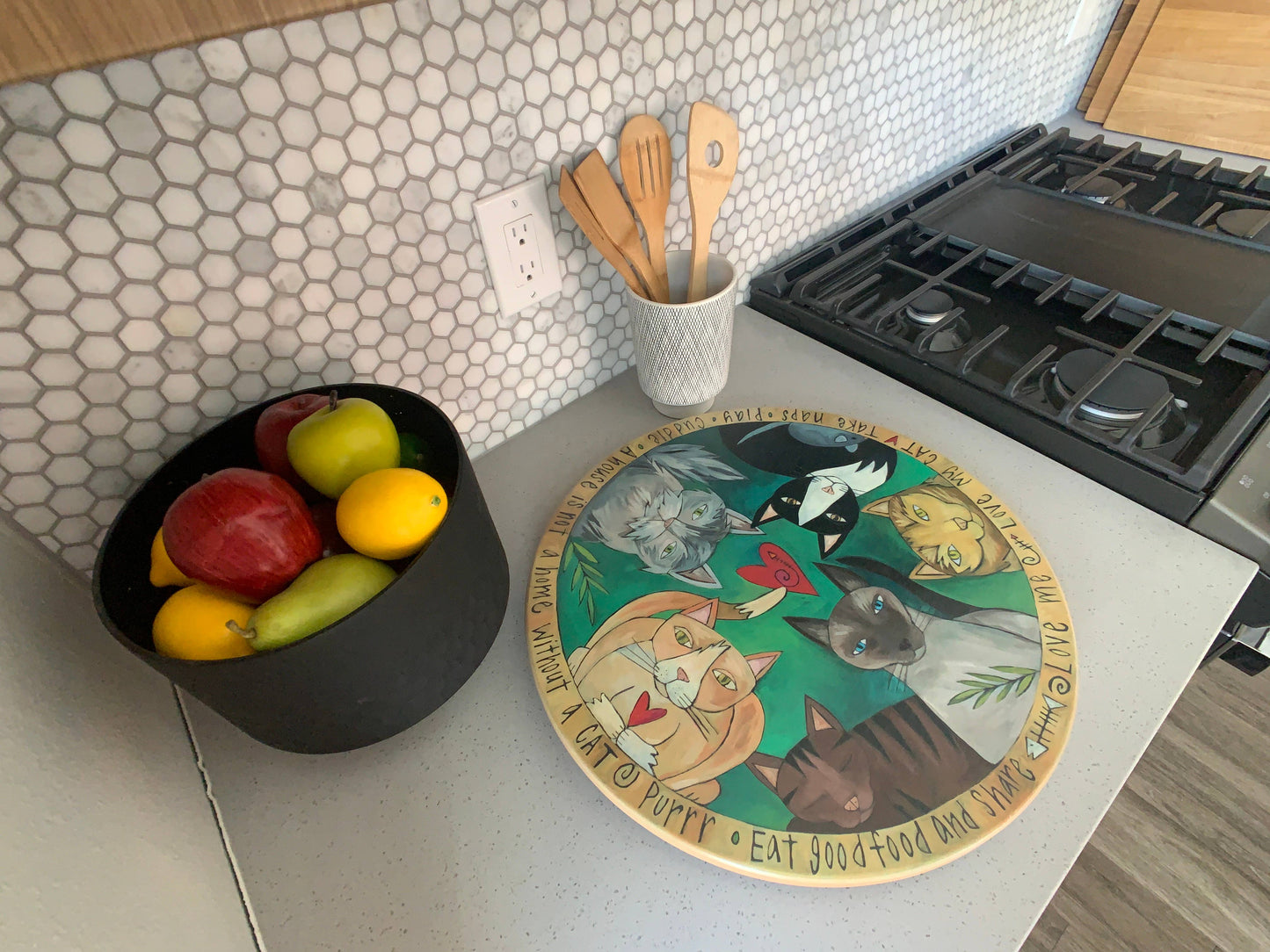 Sticks - Wood Lazy Susan | "Cat Scratch Fever"