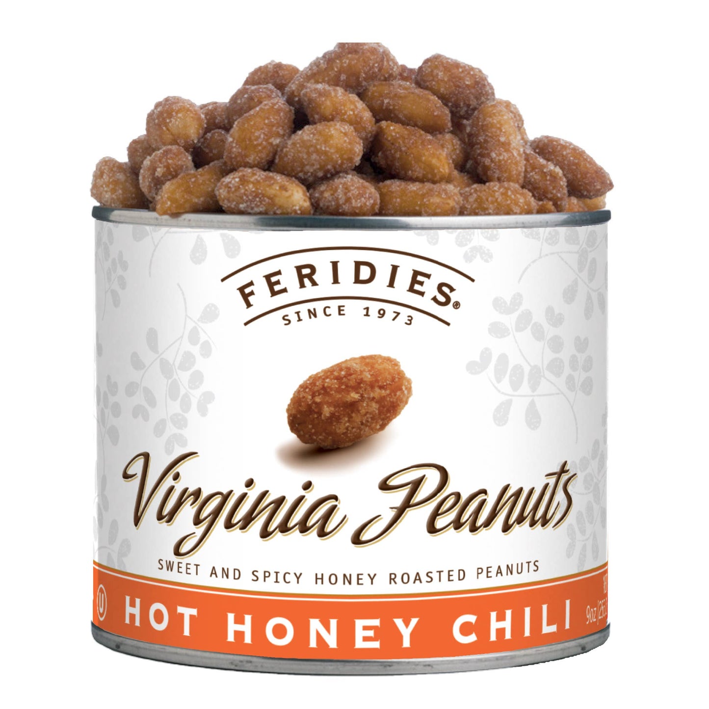 FERIDIES 9oz Tin Hot Honey Chili Virginia Peanuts