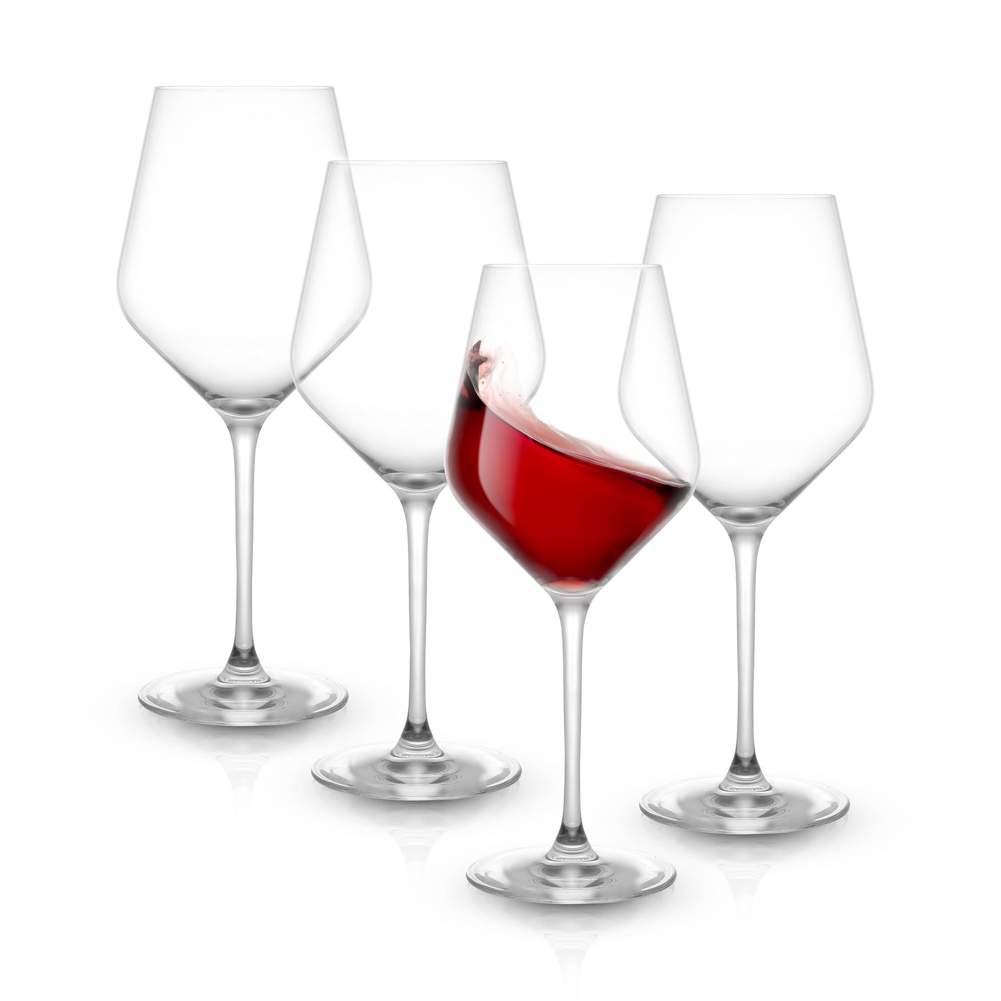 JoyJolt - Layla Crystal Stemmed Red Wine Glasses, 17 Oz Set of 2