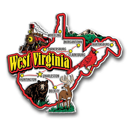 West Virginia Jumbo State Magnet, Made in USA