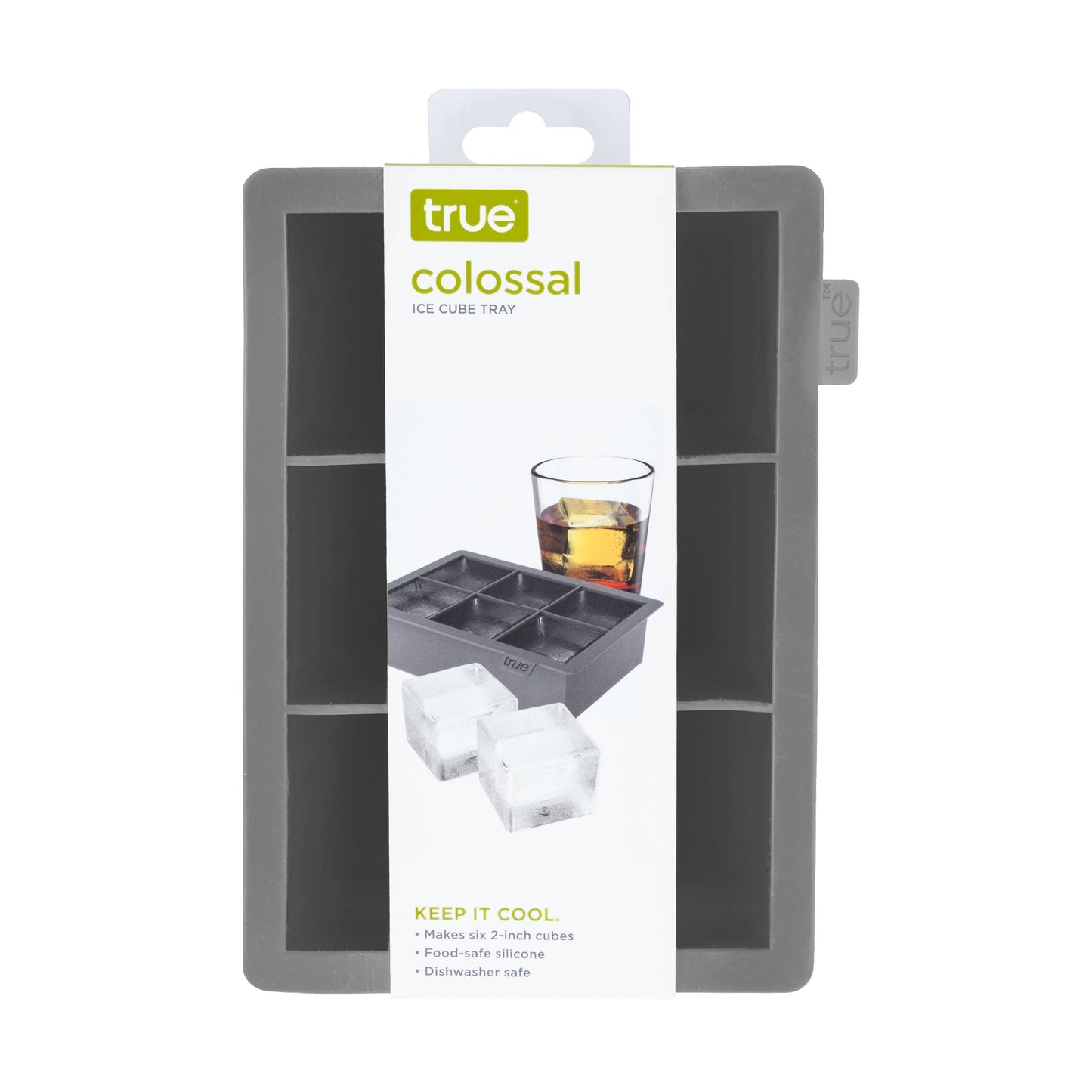 Colossal Silicone 2" Ice Cube Tray - Gray or Red