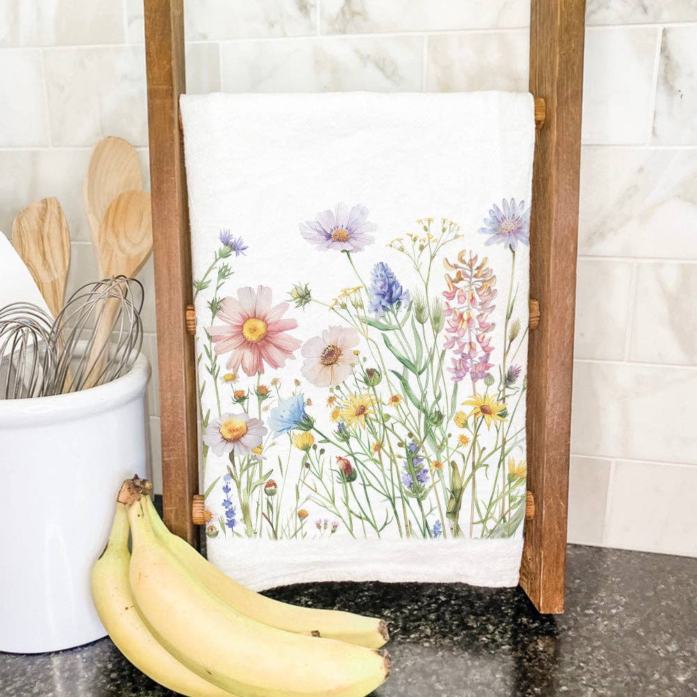Indigo Tangerine - Wildflowers - Cotton Tea Towel