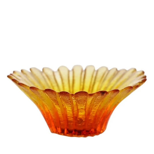 Blenko Small Tangerine Daisy Bowl