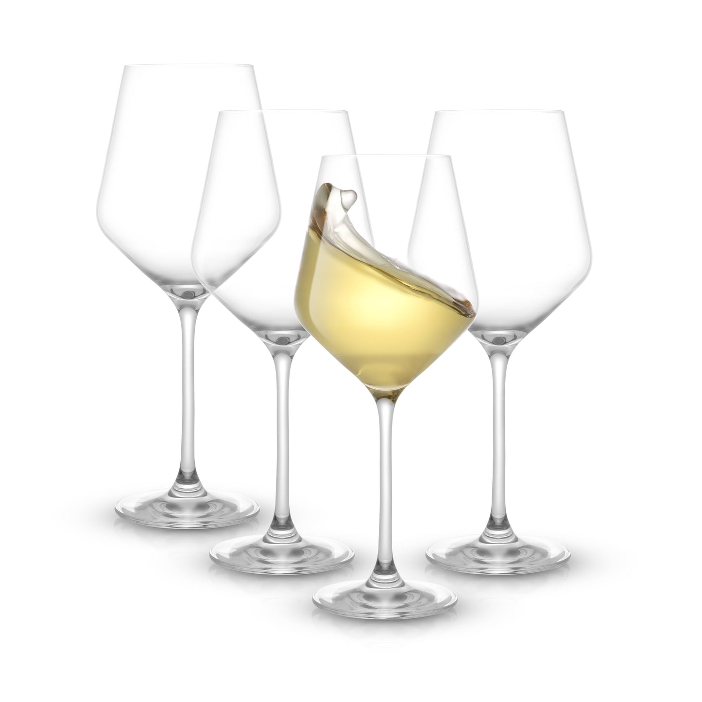 JoyJolt - Layla White Wine Glasses, 13.5 Oz Set of 4