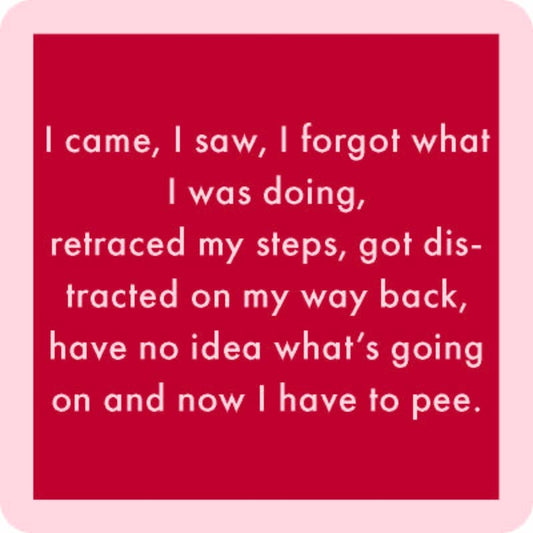Drinks on Me - COASTER I Came, I Saw | Funny Party Gift | Home Bar Decor