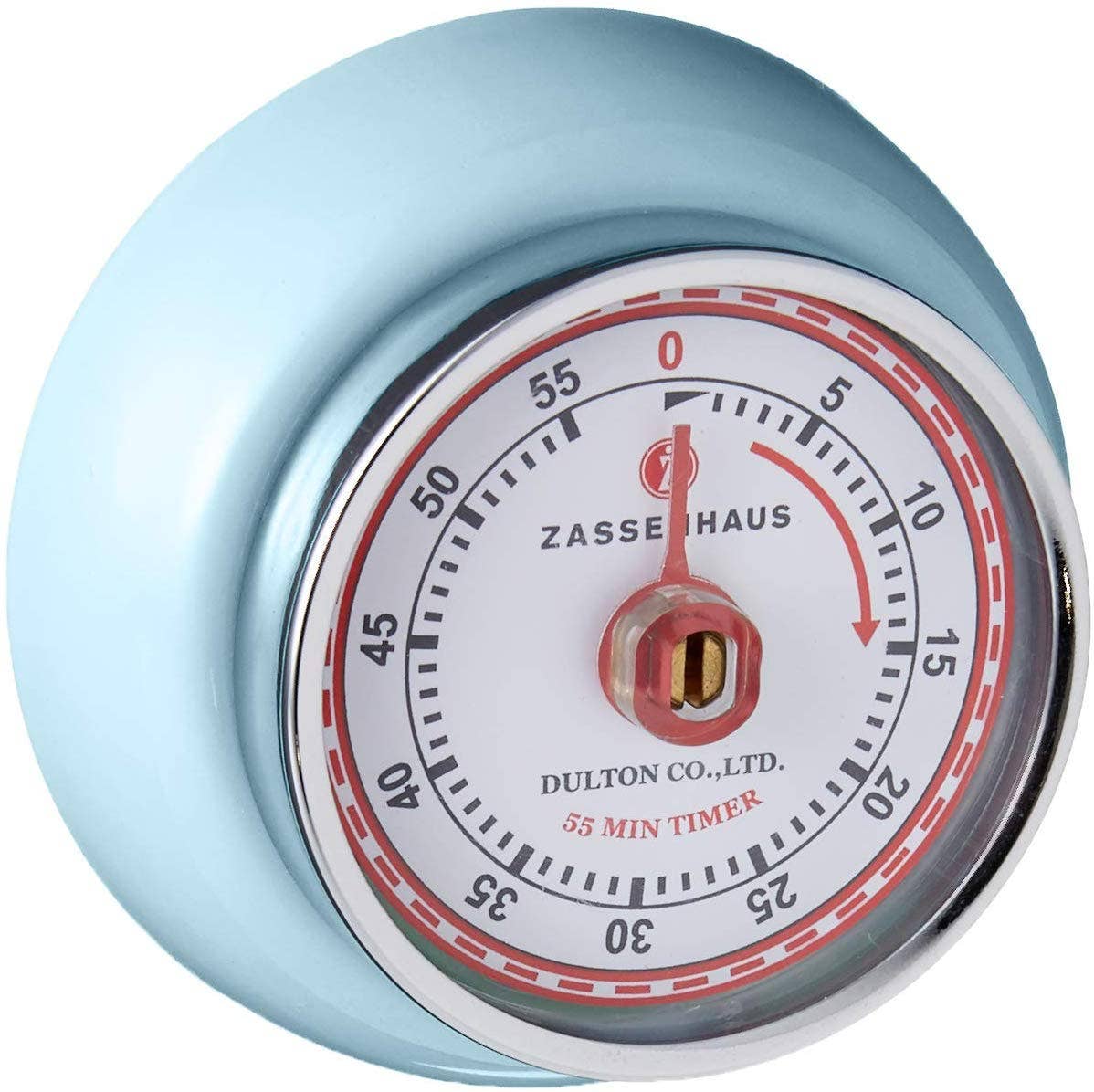 "Retro" Kitchen Timer, Light Blue, 2.75” x 1.25"