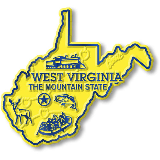 West Virginia - WV Small State Magnet, Made in USA
