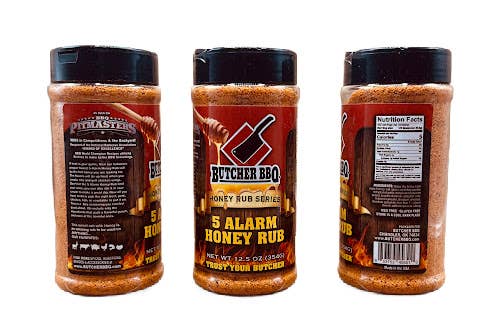 Butcher BBQ Inc - Honey Rub 5 Alarm- Sweet Honey Flavor with a Kick of heat