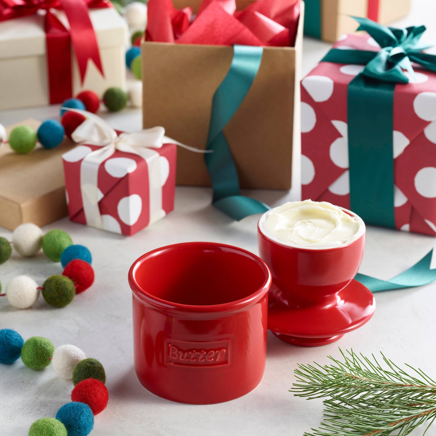 The Original Butter Bell® Crock - The Original Butter Bell® Crock - Cafe Maraschino Red