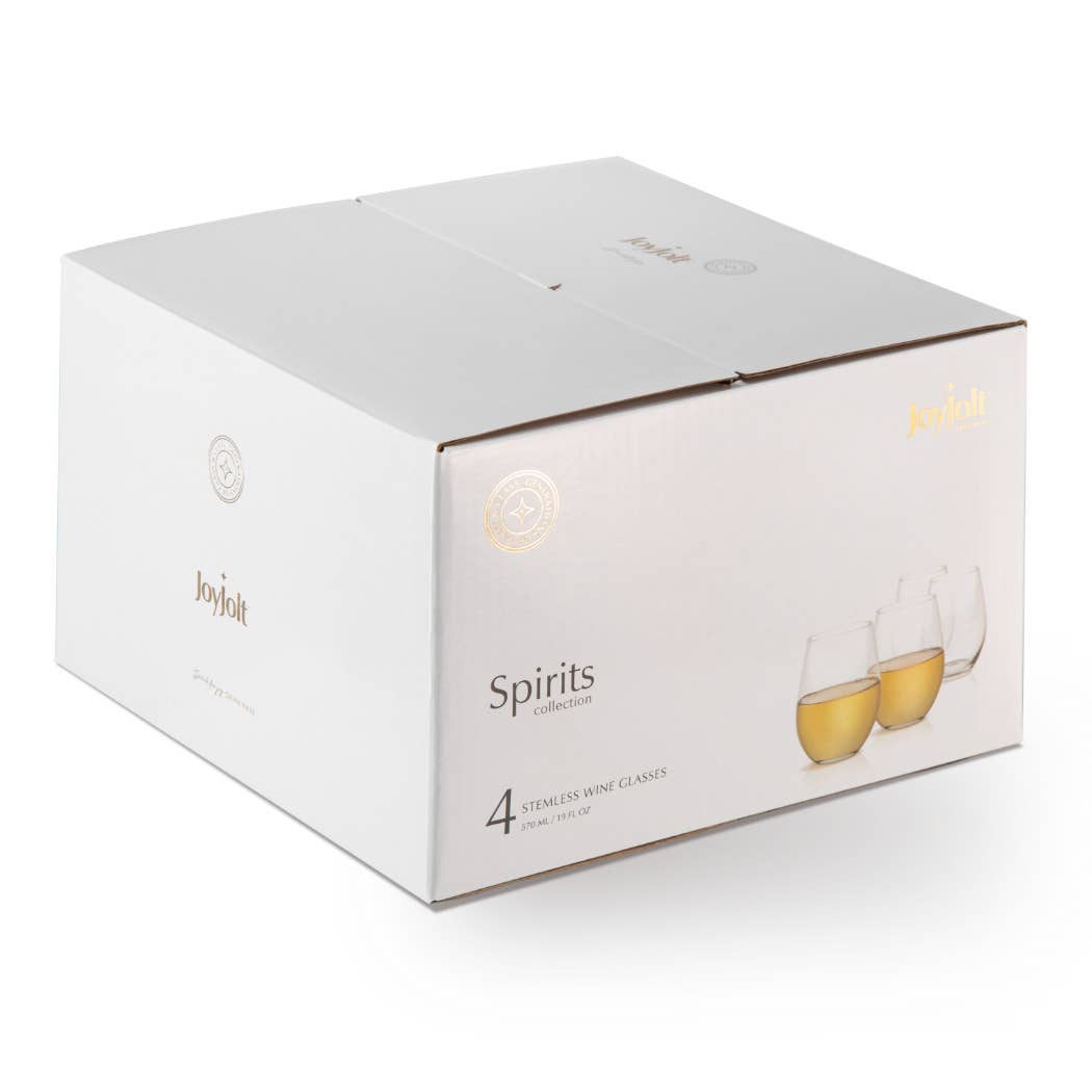 JoyJolt - Spirits Stemless White or Red Wine Glasses - Set of 2