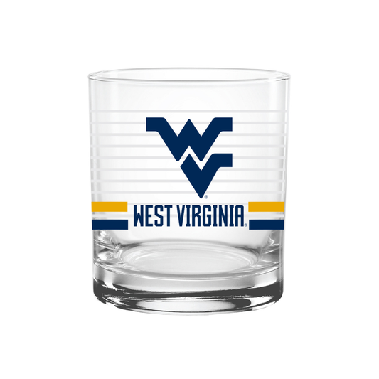 14oz West Virginia Mountaineers Ring Rocks Glass