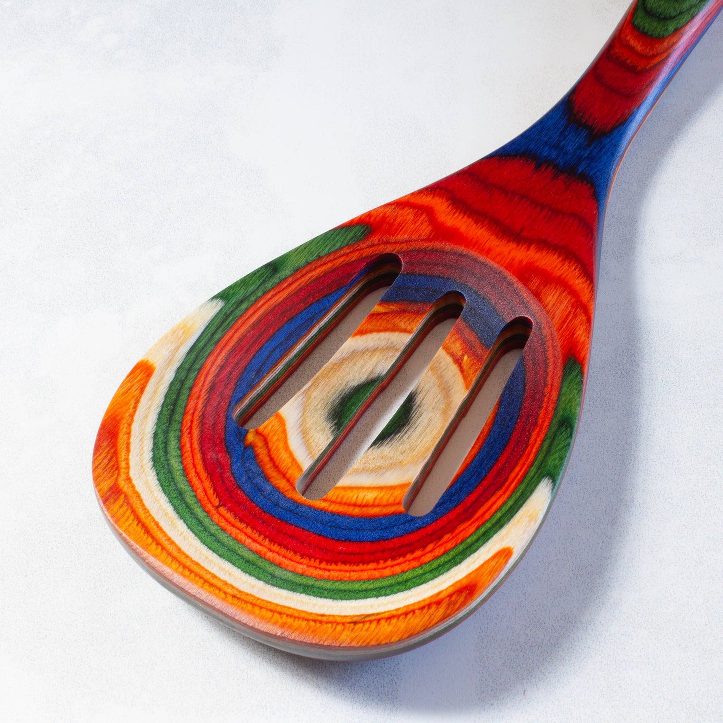 Totally Bamboo - Baltique® Marrakesh Colorful Wooden Slotted Spoon, 12.5"