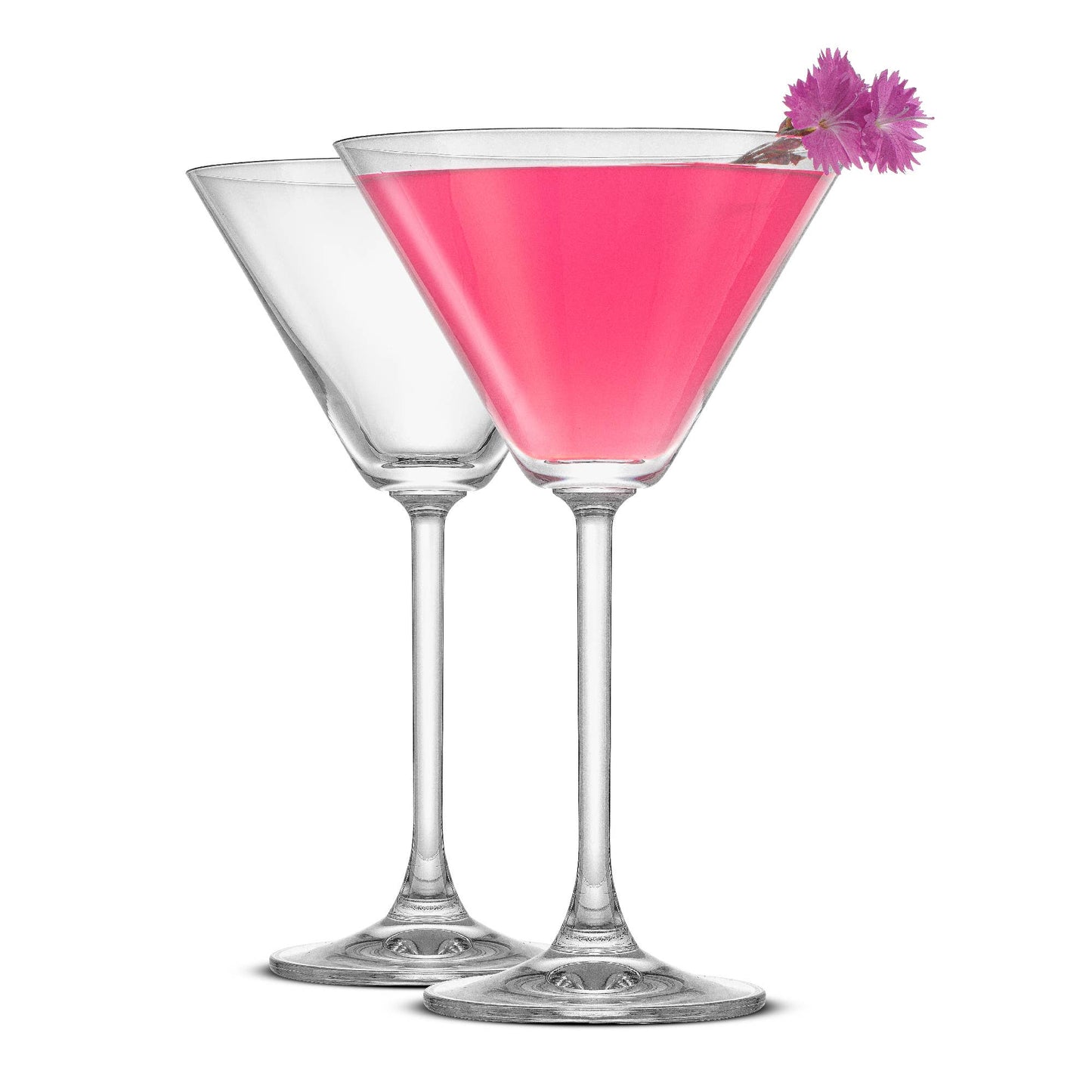 JoyJolt - Olivia Stemmed Crystal Martini Glasses-Set of 2