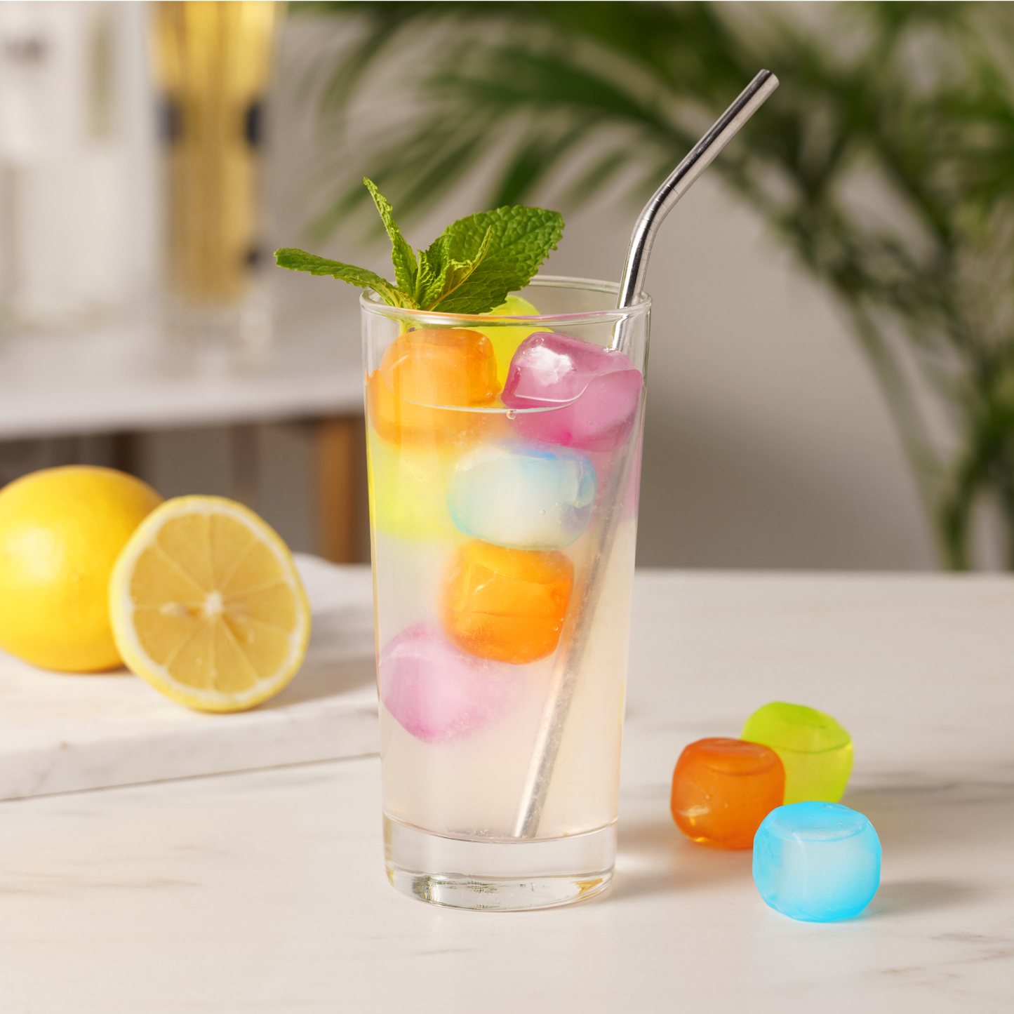 Chill Reusable Plastic Ice Cubes - Asst Colors - Pack of 16