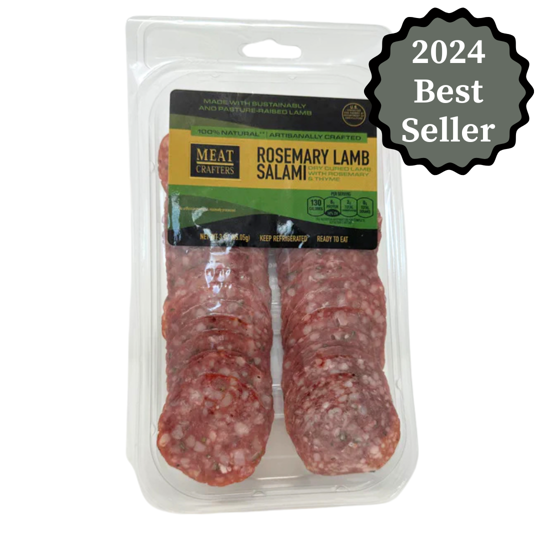 MeatCrafters Inc. - Dry-Cured Lamb Salami, Rosemary & Garlic, Sliced, 3oz x10