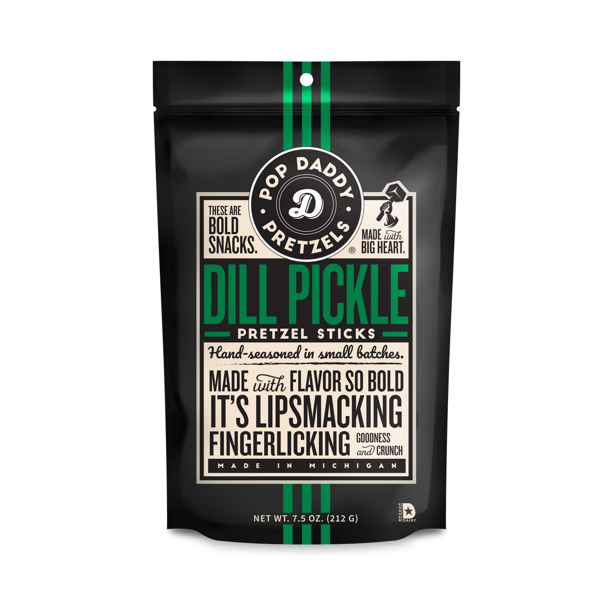 Pop Daddy Snacks - Seasoned Pretzels - 7.5oz - Dill Pickle