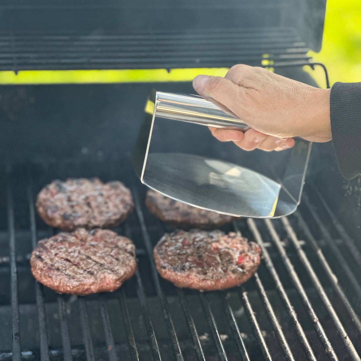 Fox Run Brands - Outset Stainless Steel Burger Smasher, 5.7” x 6” x 3.15”