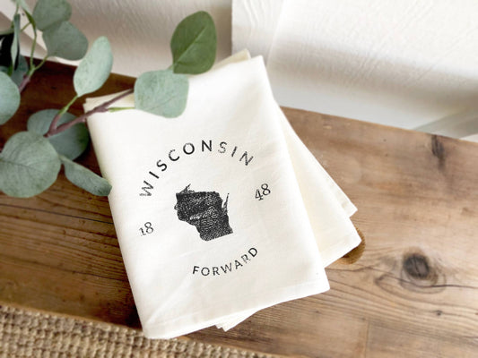 State Badge and Motto - Custom Cotton Tea Towel