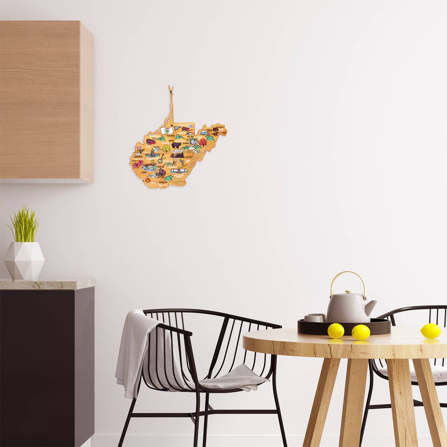 2 West Virginia Cutting Board with Artwork by Fish Kiss™