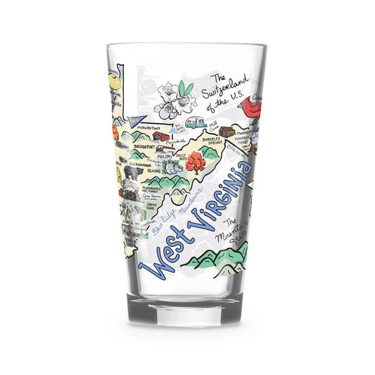 Fishkiss West Virginia 16oz Glass