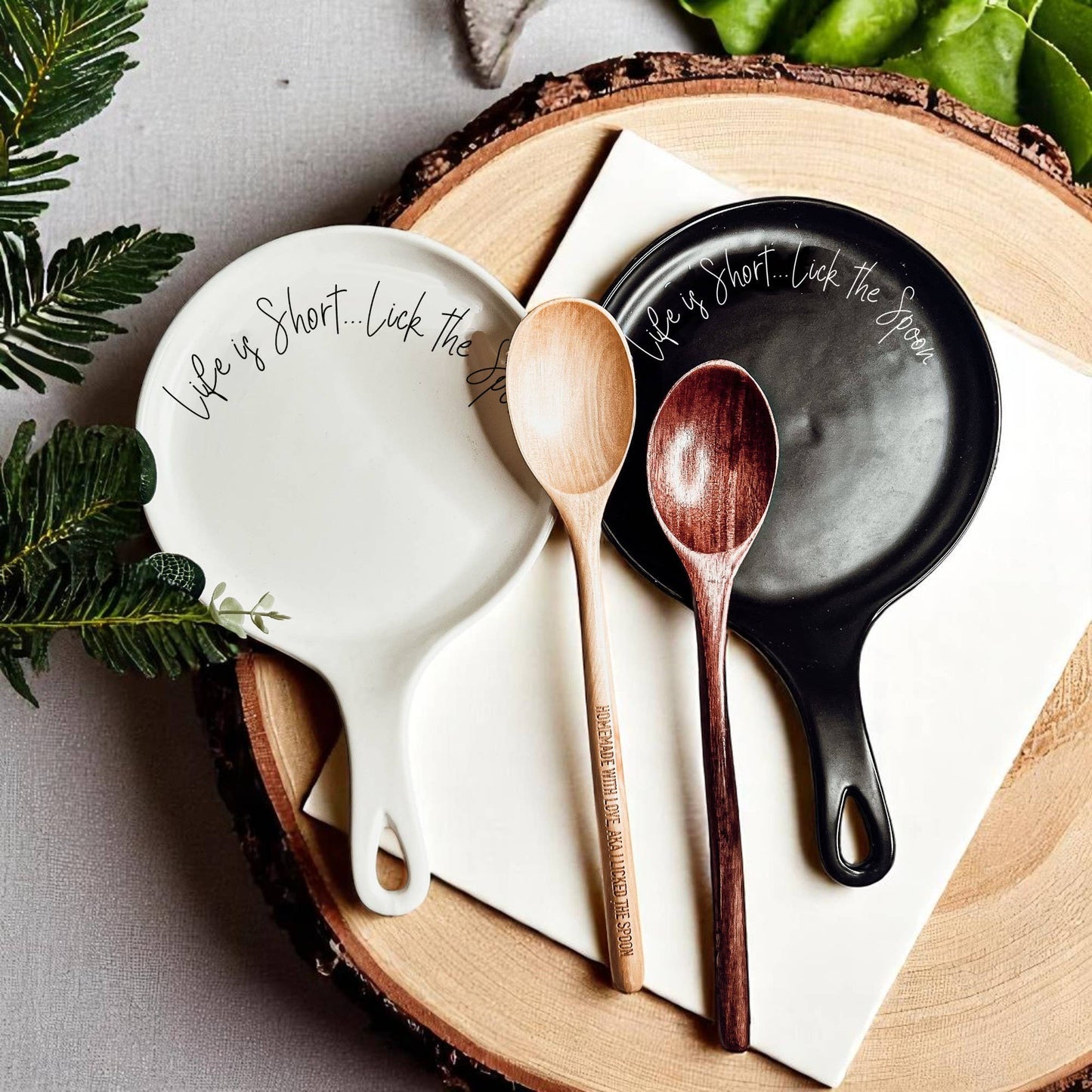 Lick The Spoon | Spoon Rest + Wooden Spoon Gift Set